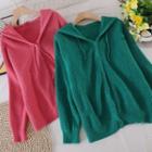 Hooded Sweatshirt Long-sleeve Knit Top