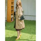 Double-breasted Cotton Trench Coat With Belt