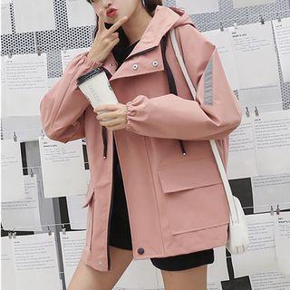 Long-sleeve Lettering Zipped Jacket