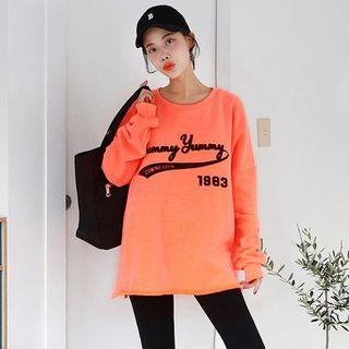 Plus Size Letter Fleece-lined Sweatshirt
