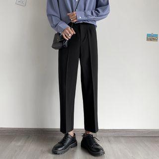 Plain Straight Leg Dress Pants