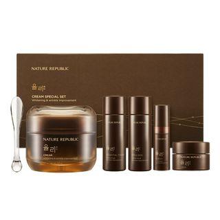 Nature Republic - Yuli Cream Special Set Whitening & Wrinkle Improvement: Cream 60g + 10g + Toner 30ml + Essence 5ml + Lotion 30ml