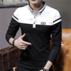 Long-sleeve Two-tone Polo Shirt
