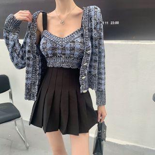 Color-block Cardigan / Color-block Top