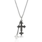 Black Kenny & Co. Logo Cross Pendant With Necklace(s) Ip Black - S