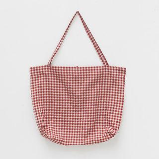 Gingham Cotton Shopper Bag Red - One Size