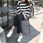 Set: Stripe T-shirt + Wide-leg Pants