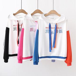 Colored Panel Character Hoodie