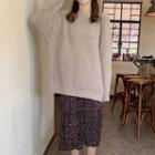 Sweater / Dotted Midi Skirt
