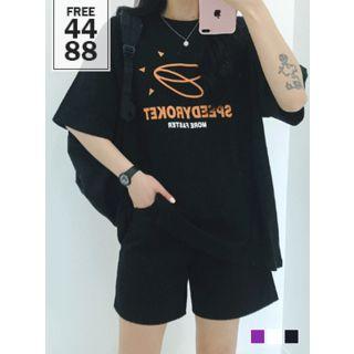 Couple Illustration-printed Boxy T-shirt