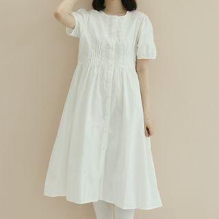 Button-up Pintuck Dress One Size