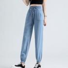 High-waist Denim Joggers