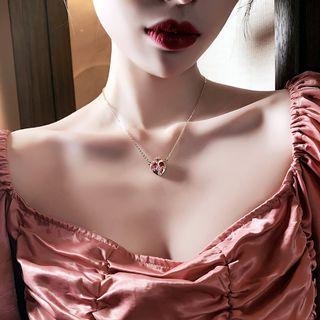 Alloy Rhinestone Crown Pendant Necklace Gold - One Size