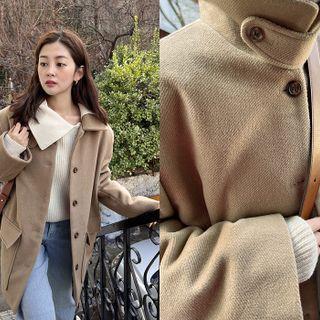 Funnel-neck Woolen Jacket