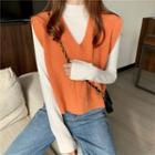 V-neck Vest / Long-sleeve Top