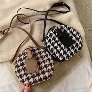 Tweed Round Zip Crossbody Bag