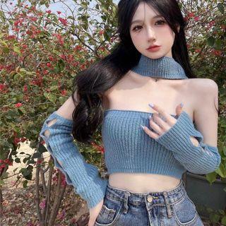 Strapless Halter Top / Oversleeves