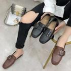 Furry-lined Buckled Flats