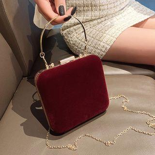 Top Handle Velvet Crossbody Bag