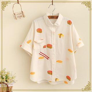 Printed Short-sleeve Blouse