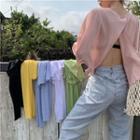 Long-sleeve Split Back T-shirt