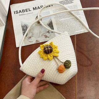 Floral Braided Crossbody Bag