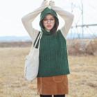 Sleeveless Hooded Knit Top
