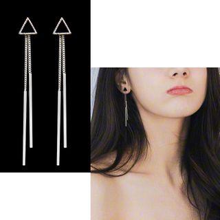 925 Sterling Silver Triangle Fringed Earring