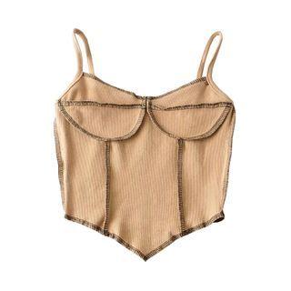 Contrast Stitch Cropped Camisole Top