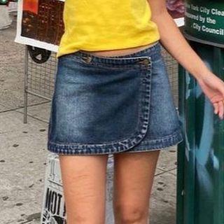 Denim Wrapped Mini Skirt