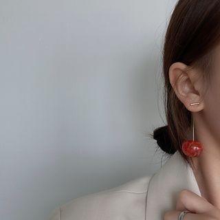 Cherry Alloy Dangle Earring E2416 - 1 Pair - Gold - One Size