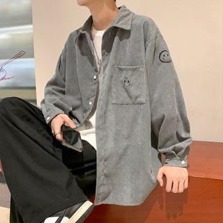 Smiley Embroidered Corduroy Jacket
