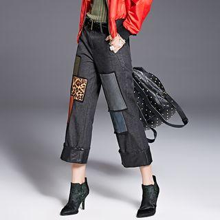 Patchwork Wide Leg Jeans