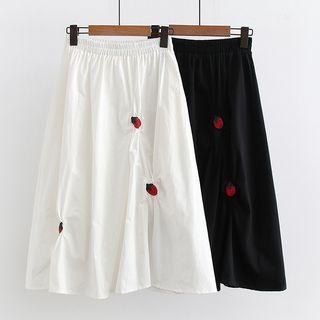 Fruit Embroidery A-line Skirt