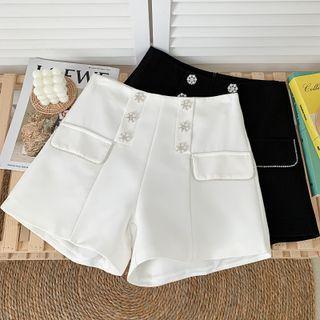 Rhinestone Wide-leg Dress Shorts