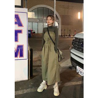 Drawcord-waist Long Tube Dress