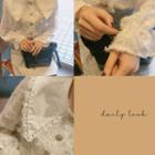 Lace-collar Furry Blouse