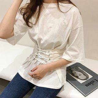 Gathered Waist Short-sleeve T-shirt