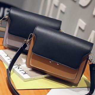 Colour Block Faux Leather Shoulder Bag