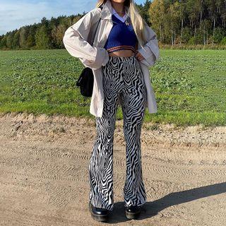 Zebra Print High Waist Pants