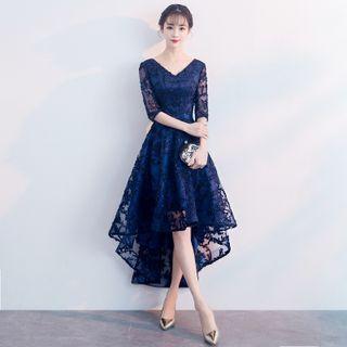 Elbow-sleeve A-line Evening Dress (various Designs)