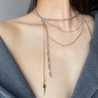 Layered Chain Necklace Silver & Gold - One Size