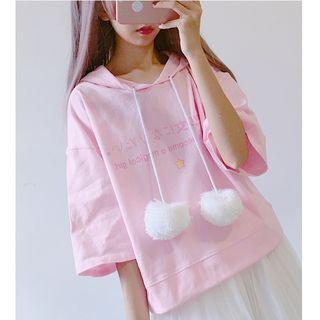 Bobble Elbow-sleeve Hoodie