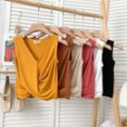 Twisted V-neck Crop Tank Top In 6 Colors