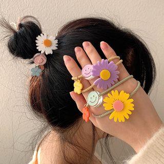 Floral & Smiley Face Hair Tie