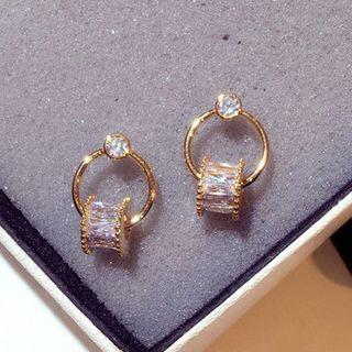 Rhinestone Wheel Drop Earring