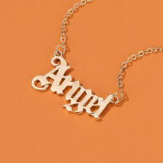Alloy Lettering Pendant Choker