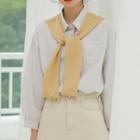 Mock Two-piece Striped Shirt Light Yellow - One Size