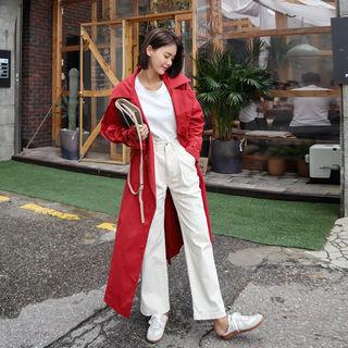 Double-breasted Maxi Coat With Sash