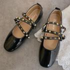 Studded Strappy Ballet Flats